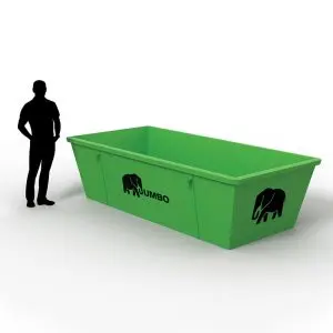 large 4m skip bin being filled with waste and rubbish after a home renovation project