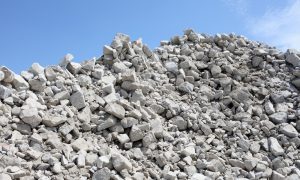 large pile of clean concrete ready for collection