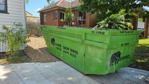 A Jumbo Skip bin at a residential home