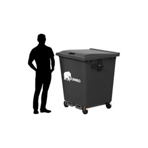 660L plastic bin being used for waste disposal on a construction site in Brisbane